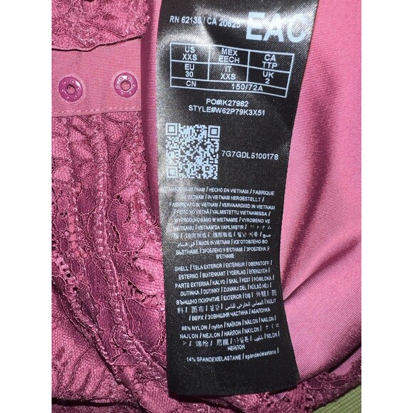 GUESS Bodysuit XXS Dara Off Shoulder Lace Cheeky Top Feminine coquette y2k New - Picture 8 of 10